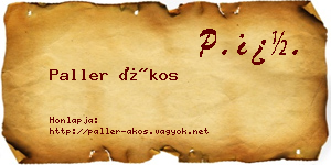 Paller Ákos névjegykártya